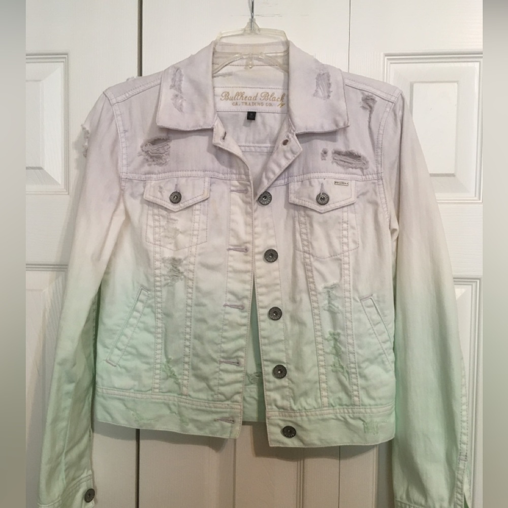Bullhead Black denim jacket size S ombré